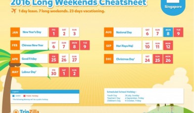 TripZilla Magazine - Singapore 2016 Long Weekends Calendar CHEATSHEET