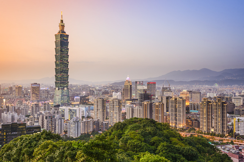 Taipei, Taiwan city skyline.