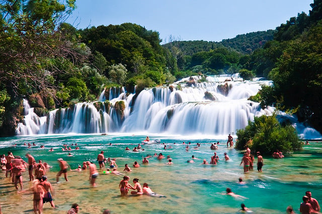 Waterfall in Krka National Park, Croatia