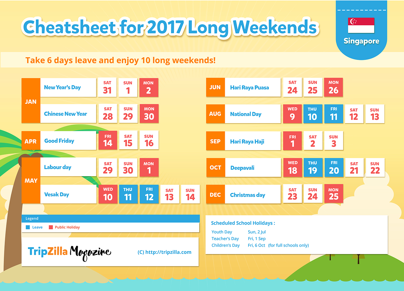 10 Long Weekends in Singapore in 2017 (Bonus Planner ...